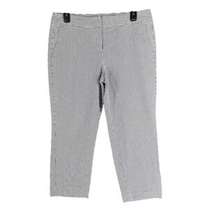 British khaki Pants‎ Womens 10 Ankle Seersucker Chino Striped Business Casual